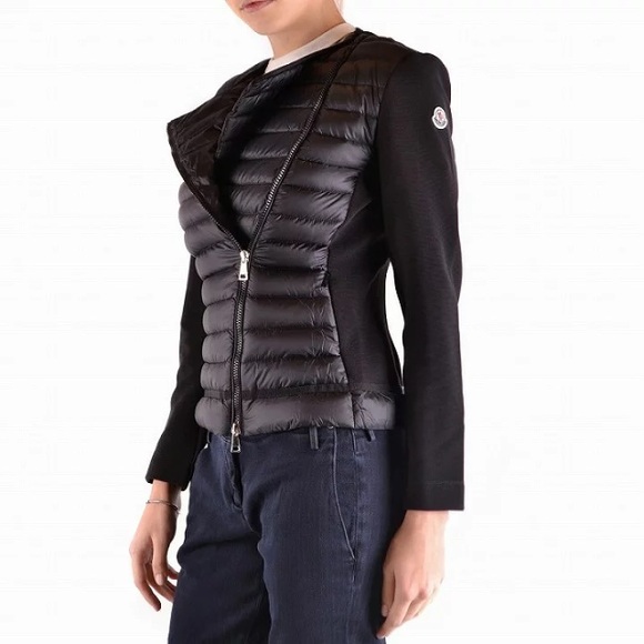 Moncler Jackets & Blazers - Moncler Maglia Cardigan Tricot Down Black jacket/sweater jacket